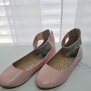Bebe Pink Dress Shoes with Glitter Strap
